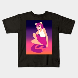 Anthro Sunset Ferret Girl Kids T-Shirt